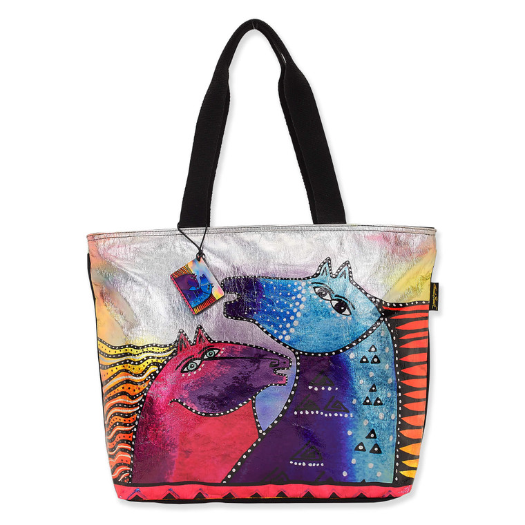 Laurel Burch Rainbow Mares Foiled Canvas Shoulder Tote – LB8070
