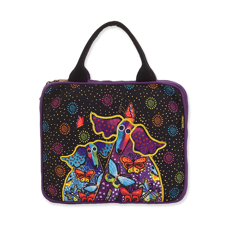Laurel Burch Dogs and Papillons Canvas Cosmetic Bag – LB8172
