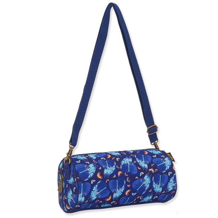 Laurel Burch Indigo Cats and Butterflies Canvas Crossbody Satchel Tote – LB8230C