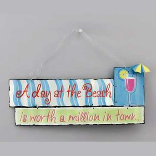 Metal Sign Day at the Beach Wall Plaque 11241