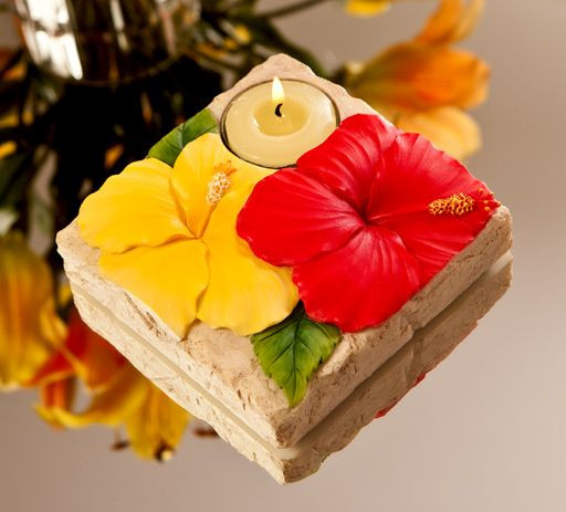 Hibiscus Flower Nature Light Tea Light Holder - 12705