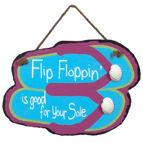 Hand Painted Flip Flop Slate Sign 36686