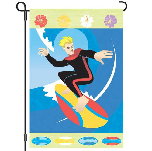 Sunshine Surfer Garden Flag 12x18 51617