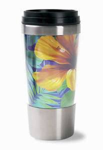 Hibiscus Flower Stainless Steel Thermal Tumbler Travel Mug -02419000