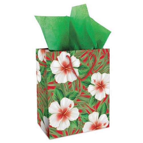 White Hibiscus Gift Bag Medium 30042002