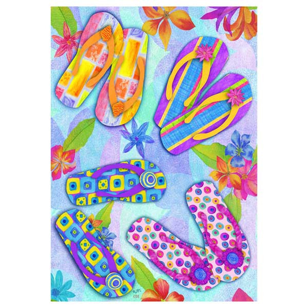 Flip Flops and Flowers Garden Flag - 0955FM