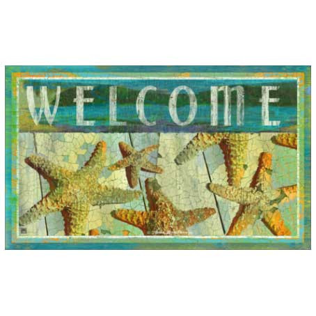 Starfish Theme Welcome Floor Mat MatMates "Jewels of the Sea" 12320D