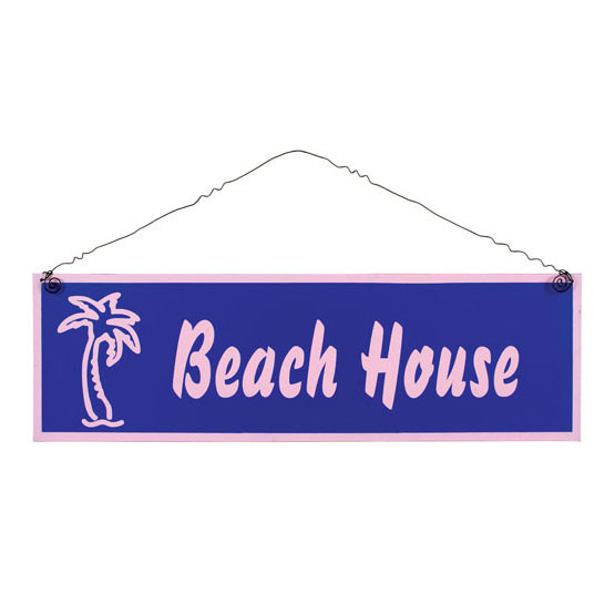 Tin Large Sign "Beach House" - 33368B