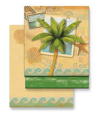 Palm Tree Sun Sea Matchbook Memo Notepad 50-116