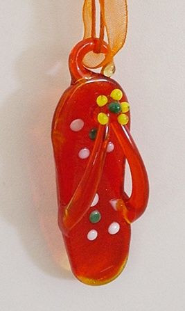 Flip Flop Glass Ornament Orange- 856-86-1