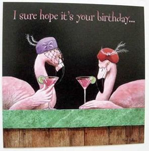 Pink Flamingo Greeting Card - Birthday - BDQ23189