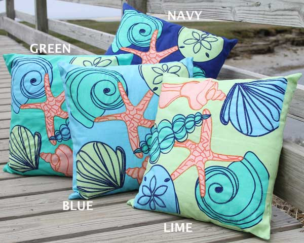 Beaded Sea Shell Pillow