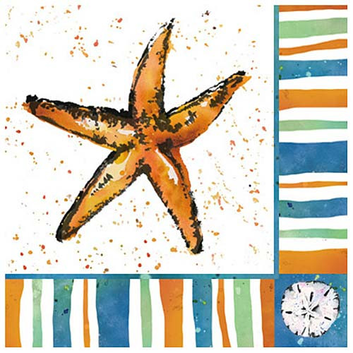 Starfish Beach Paper Cocktail Napkins Pk of 20 Beverage - 4NC4419