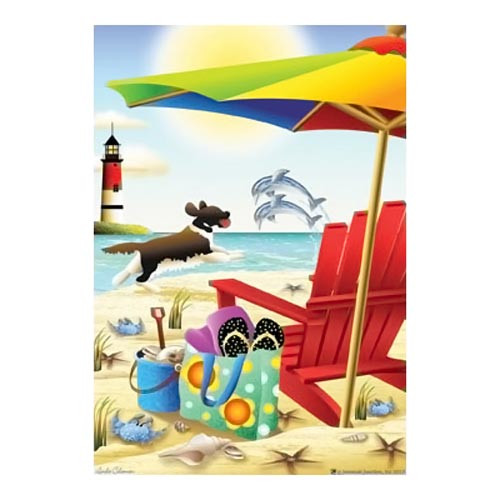 Lighthouse Beach Fun in Sun House Flag - JFL153L
