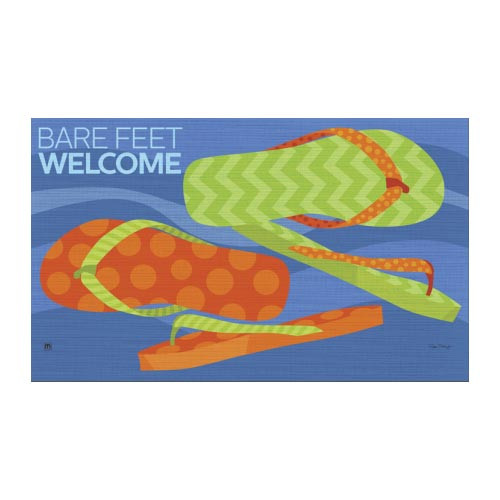 Flip Flops Barefoot Welcome Floor Mat - 18" x 30" - MatMates - 16834D