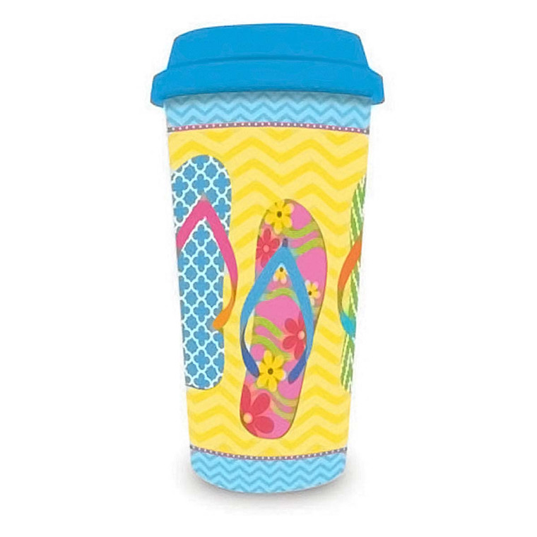 Yellow Flip Flops Plastic Travel Cup 770-21