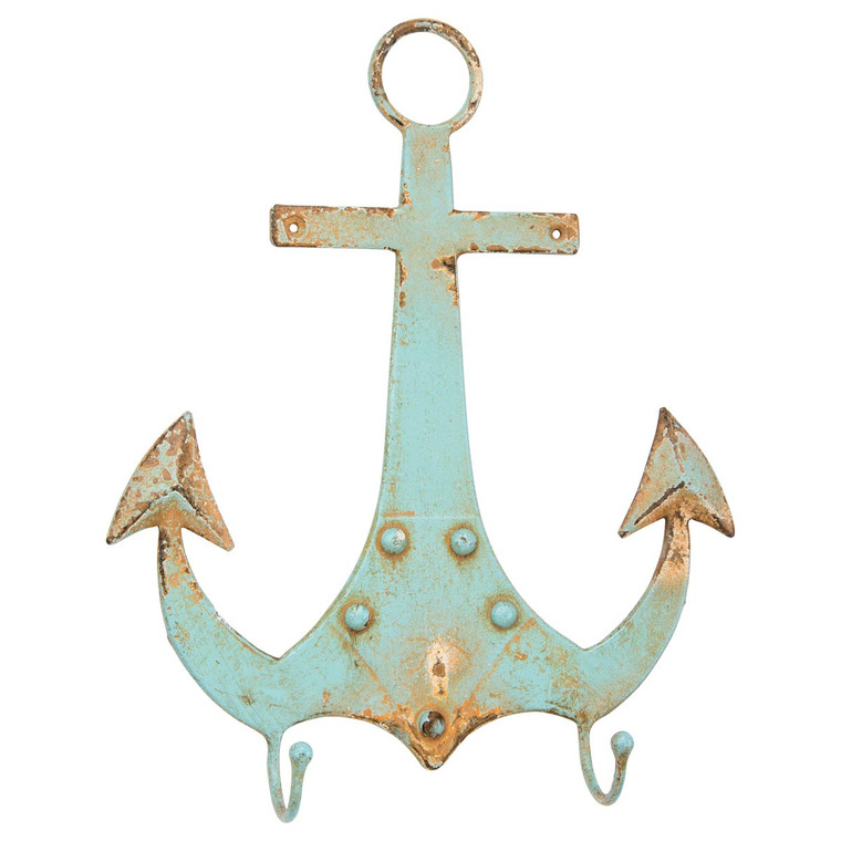 Shabby Metal Nautical Anchor Wall Hook 11" x 9" - 31812