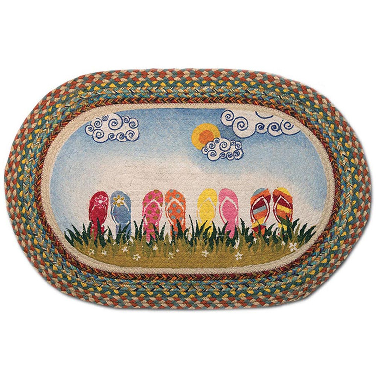 Flip Flops Oval Patch Rug by Earth Rugs 20"x30" OP-358
