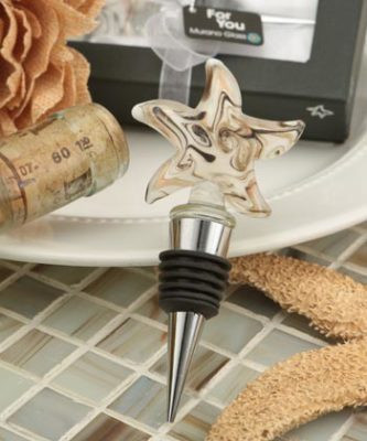 Starfish Glass Swirl Bottle Stopper Q-6143
