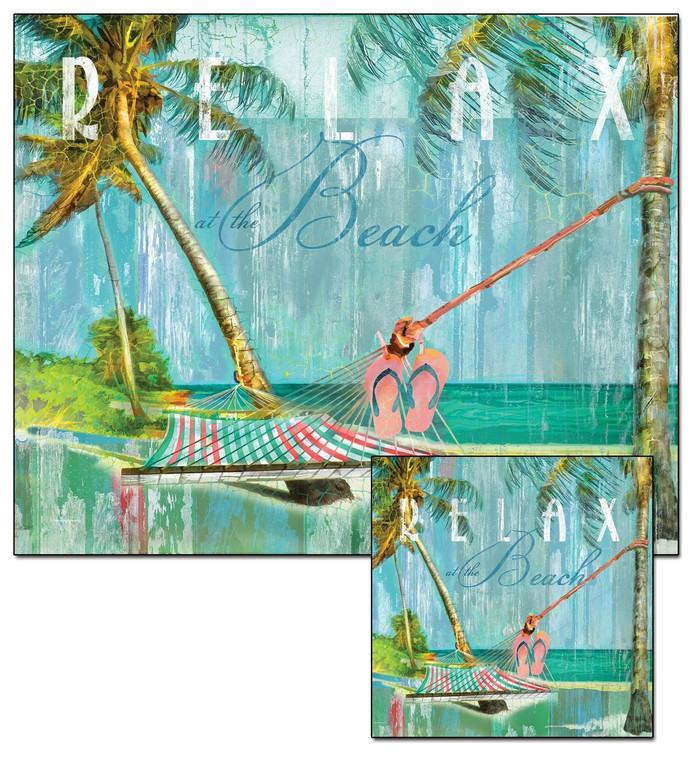 Relax at the Beach Glass Cutting Board and Trivet