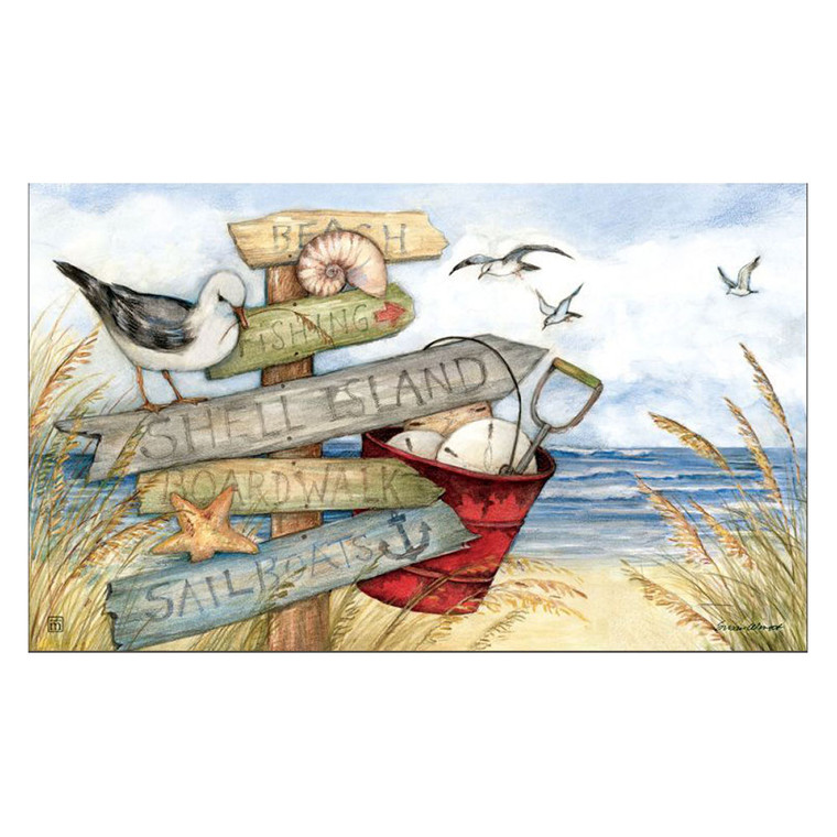 Beach Signs Welcome Mat 18" x 30" - 11457