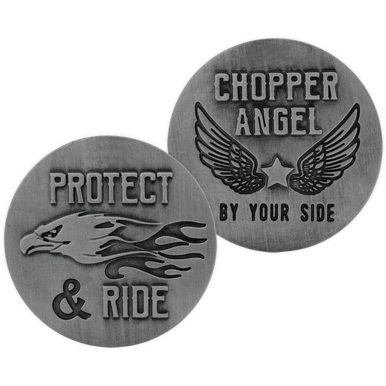 Motorcycle Chopper Guardian Eagle Angel Protect and Ride Memory Token Coin 17446
