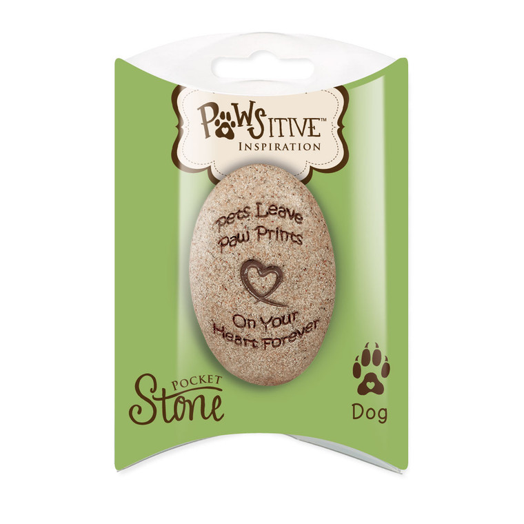 DOG Memorial Pocket Stone Paw Prints on My Heart 49720D