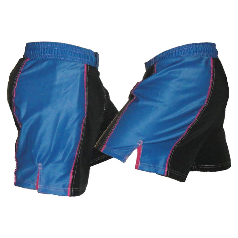 Black and Blue Striped Female MMA Shorts