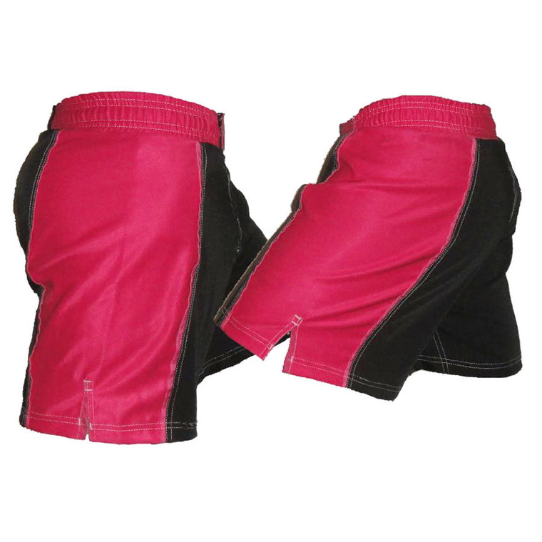 Black and Pink Striped Female MMA Shorts - CLEARANCE