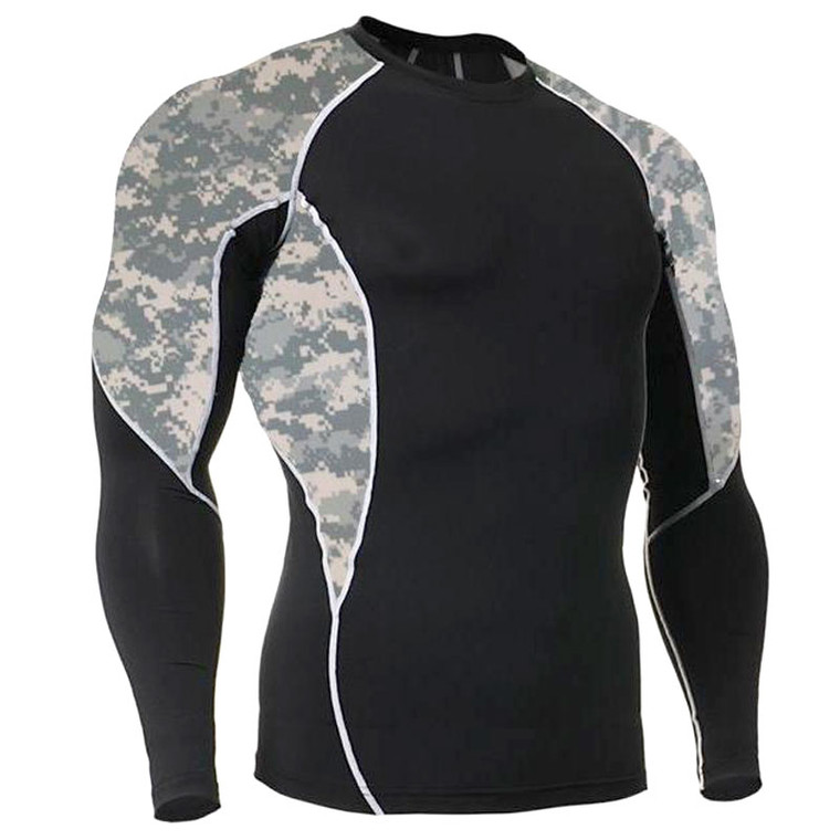 Long Sleeve Rash Guard ACU with Side Panel