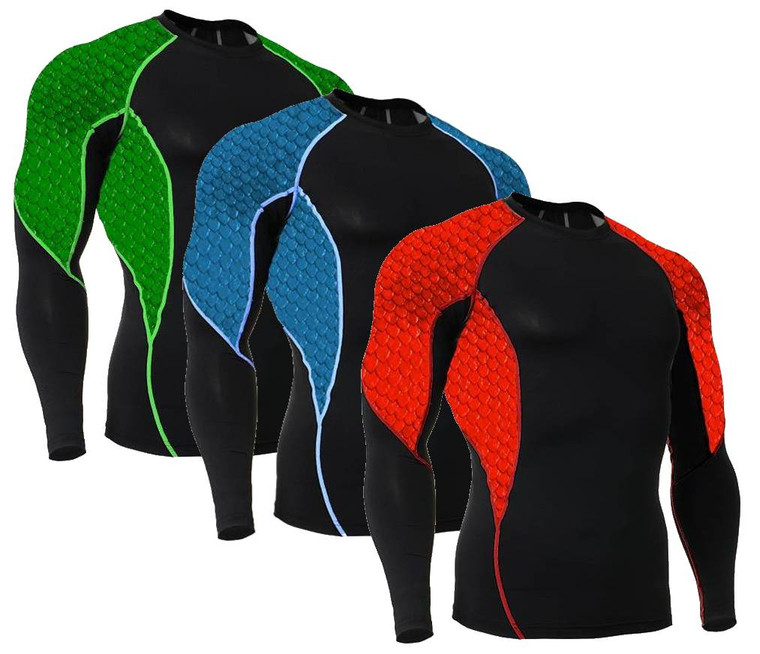 Long Sleeve Side Panel Scales Rash Guard