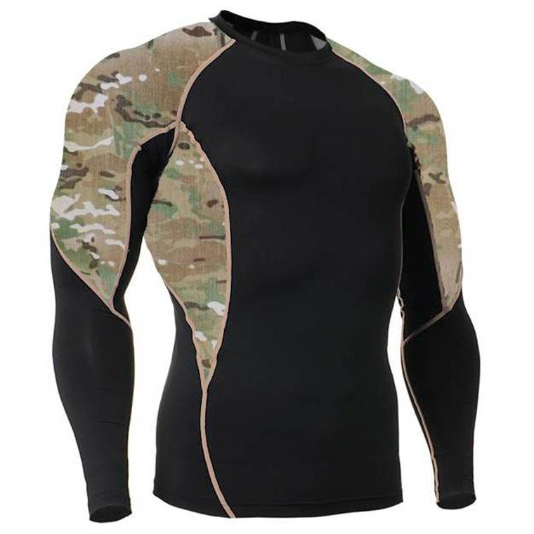 Multicam Camouflage Long Sleeve with Side Panel Rash Guard