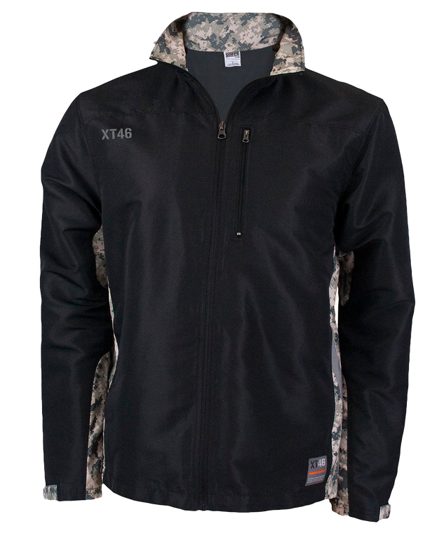 Men's XWIND Full Zip Jacket - Black ACU - Digital Army Camo Accents Soffe