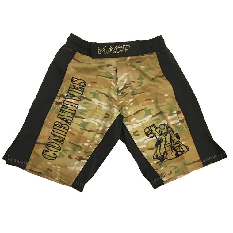 Multicam with Black Stripe Army Combatives Fight Shorts