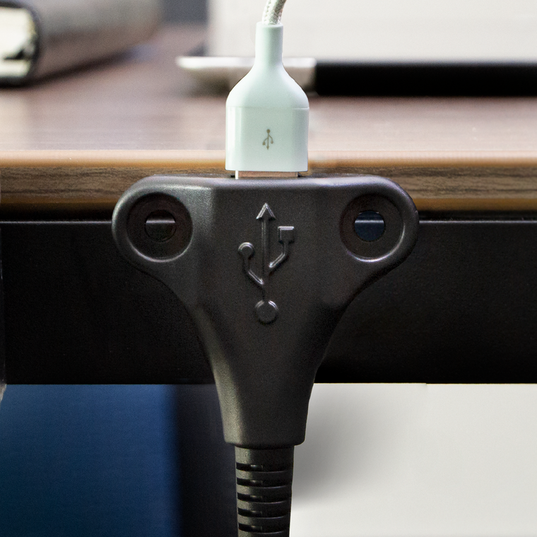 mounted on the side of a desk