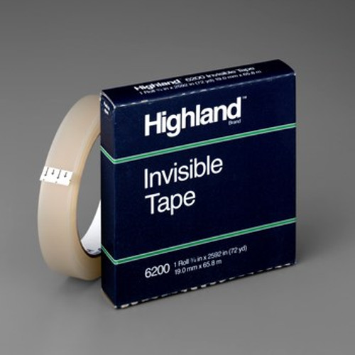 7000050093 Highland Invisible Tape 6200, 3/4 in x 1296 in Boxed