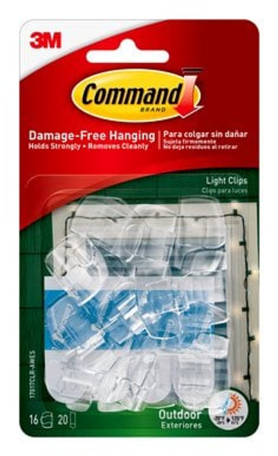 Command™ Outdoor Light Clips with Foam Strips 17017CLR-AWES