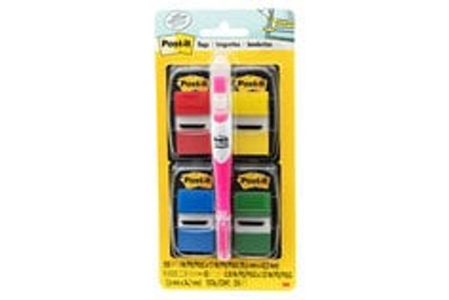 Post-it® Flags 680-RYBGVA, 1 in x 1.7 in (25,4 mm x 43,2 mm)