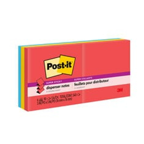 Post-it® Super Sticky Dispenser Pop-up Notes R330-6SSAN, Playful Primaries Collection, 3 in. x 3 in., 6 Pads/Pack, 90 Sheets/Pad