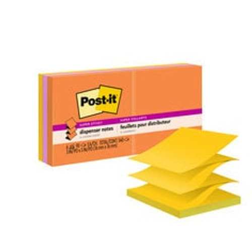 Post-it® Super Sticky Dispenser Pop-up Notes R330-6SSUC, 3 in x 3 in (76 mm x 76 mm)