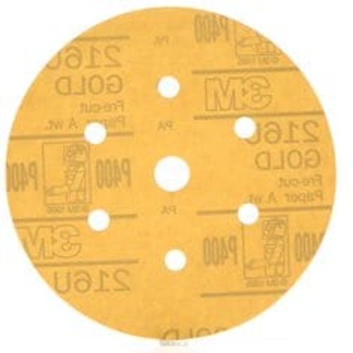 3M™ Hookit™ Gold Disc Dust Free 216U 01073, 6 in, P400, 100 Discs/Carton, 4 Cartons/Case