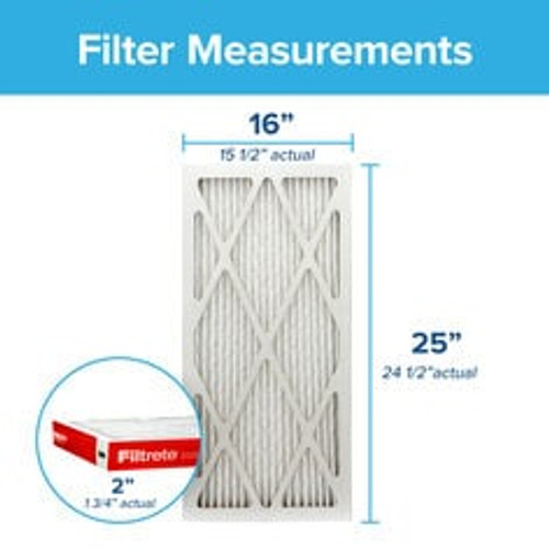 Filtrete™ Air Cleaning Filter HDWR01-2IN-12, 16 in x 25 in x 2 in (40.6
cm x 63.5 cm x 5 cm)