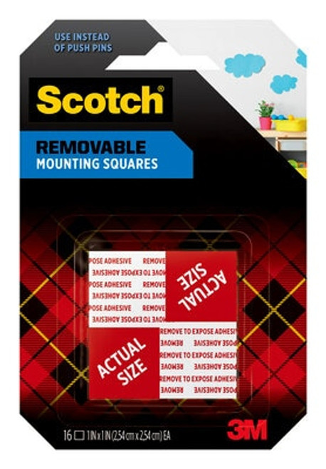 7100296765 Scotch Removable Double-Sided Mounting Squares 7225AMS-ESF, 0.45 in x 0.45 in (1.14 cm x 1.14 cm) 432/pk