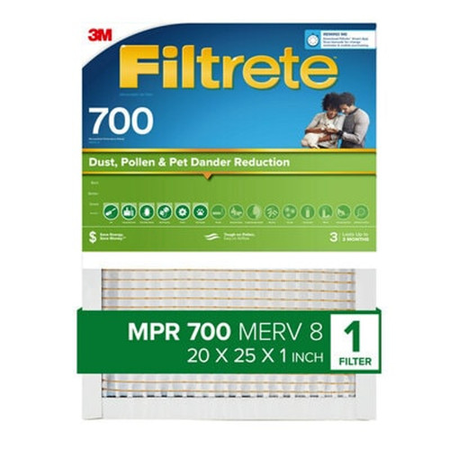 7100288923 Filtrete Electrostatic Air Filter 700 MPR 703-4, 20 in x 25 in x 1 in (50.8 cm x 63.5 cm x 2.5 cm)