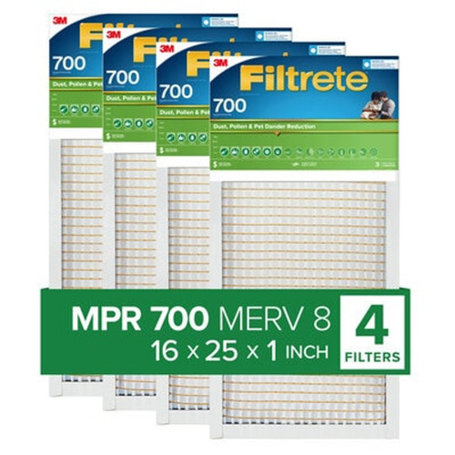 7100288913 Filtrete Electrostatic Air Filter 700 MPR 701-4, 16 in x 25 in x 1 in (40.6 cm x 63.5 cm x 2.5 cm)