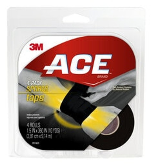 ACE™ Sports Tape, 4-Pack, 207463, 1.5 in x 360 in (10 yd) in (3.81 cm x
9.14 m) Black Tape