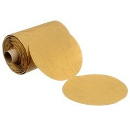 3M™ Stikit™ Gold Paper Disc Roll 216U, P500 A-weight, 5 in x NH, Die
500X, 175 Discs/Roll, 6 Rolls/Case
