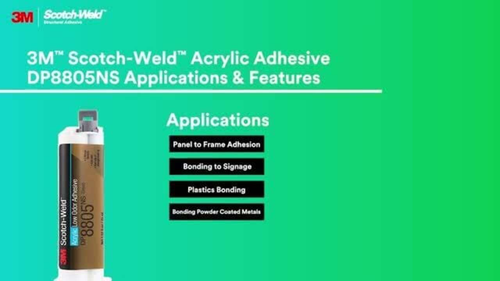 7100216181 3M Scotch-Weld Structural Adhesives Low Odor Acrylic Adhesive DP8805NS Demo Panel, 1 Each/Case