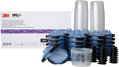 7100283792 3M PPS Series 2.0 Spray Cup System Kit 26314, Mini (6.8 fl oz, 200 mL), 125 Micron Filter, 1 Kit/Case