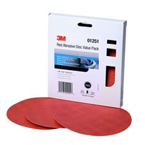 3M™ Red Abrasive Stikit™ Disc Value Pack, 01251, 6 in, P400 grade, 25
discs per carton, 4 cartons per case